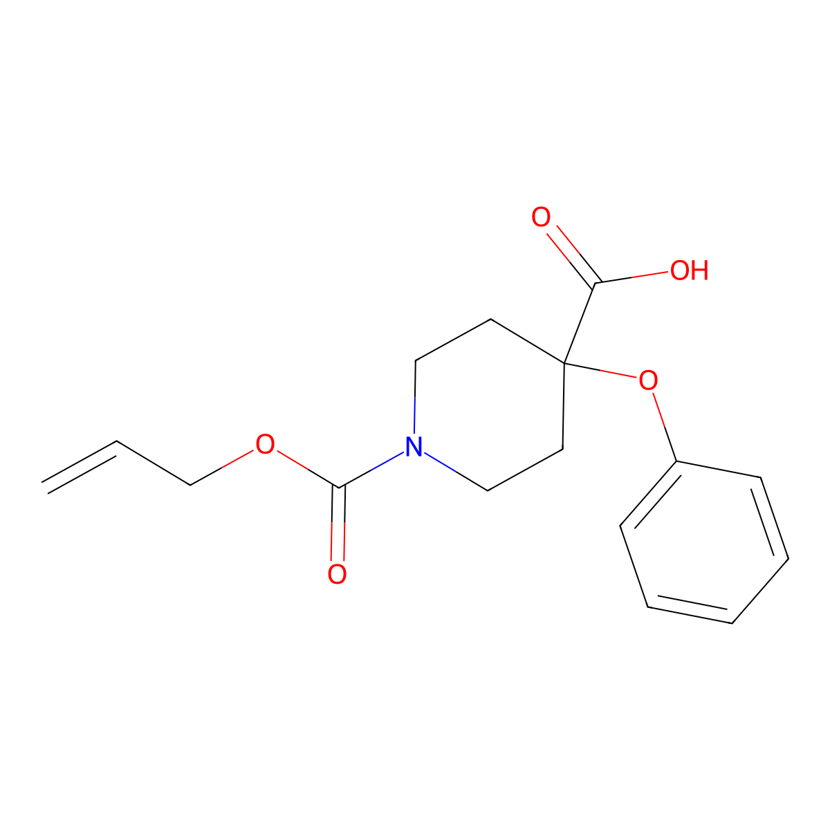 4-Phenoxy-1-[(prop-2-en-1-yloxy)carbonyl]piperidine-4-carboxylic acid molecular structure, CAS 2763928-41-0