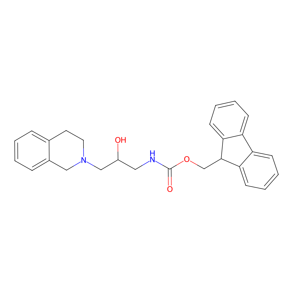 (9H-fluoren-9-yl)methyl N-[2-hydroxy-3-(1,2,3,4-tetrahydroisoquinolin-2-yl)propyl]carbamate molecular structure, CAS 2763928-51-2