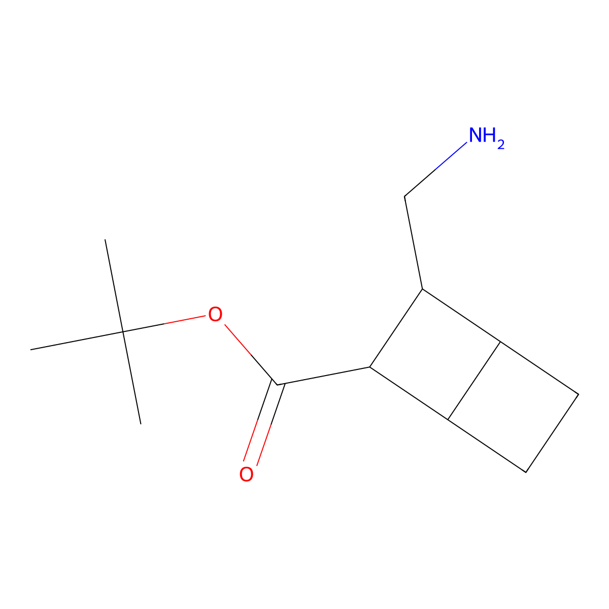 tert-butyl (1R,2S,3R,4S)-3-(aminomethyl)bicyclo[2.2.0]hexane-2-carboxylate molecular structure, CAS 2763928-53-4