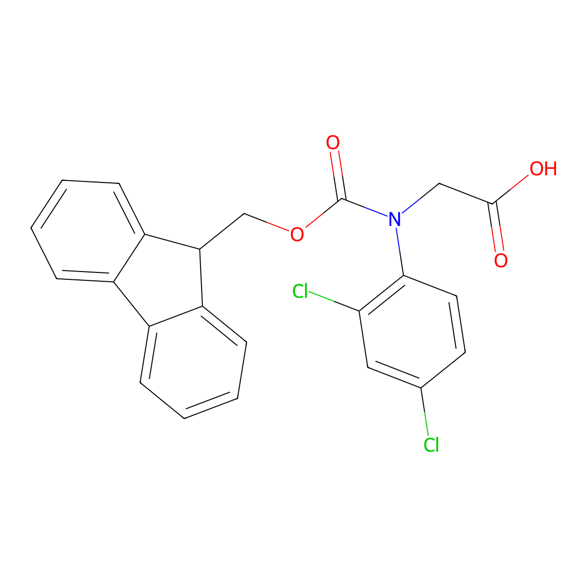 2-[(2,4-dichlorophenyl)({[(9H-fluoren-9-yl)methoxy]carbonyl})amino]acetic acid molecular structure, CAS 2763928-54-5