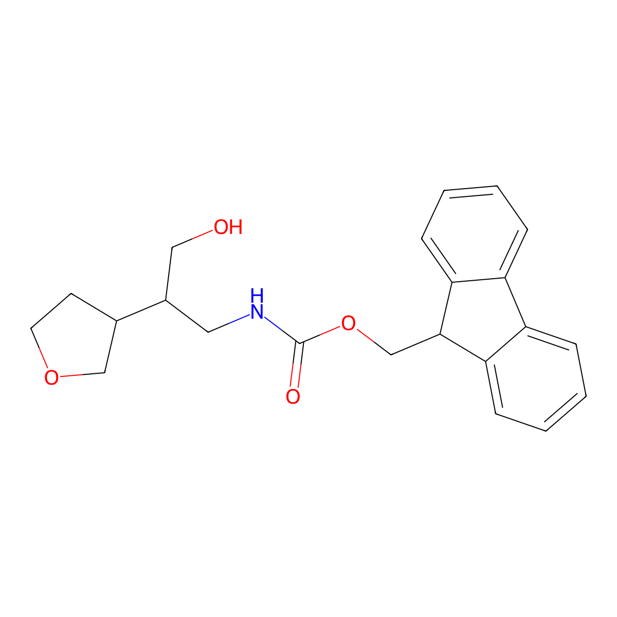 (9H-fluoren-9-yl)methyl N-[3-hydroxy-2-(oxolan-3-yl)propyl]carbamate molecular structure, CAS 2763928-62-5