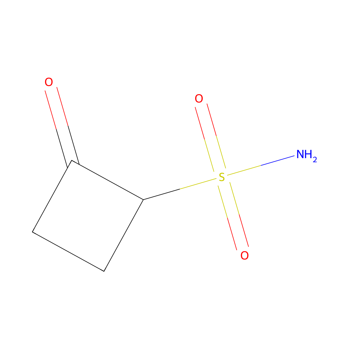 2-Oxocyclobutane-1-sulfonamide molecular structure, CAS 2763928-63-6