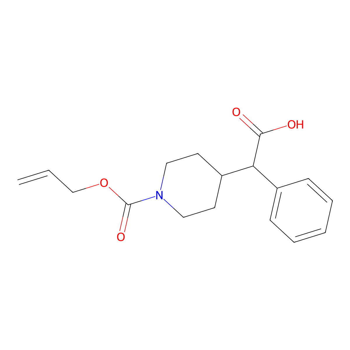 2-Phenyl-2-{1-[(prop-2-en-1-yloxy)carbonyl]piperidin-4-yl}acetic acid molecular structure, CAS 2763928-78-3