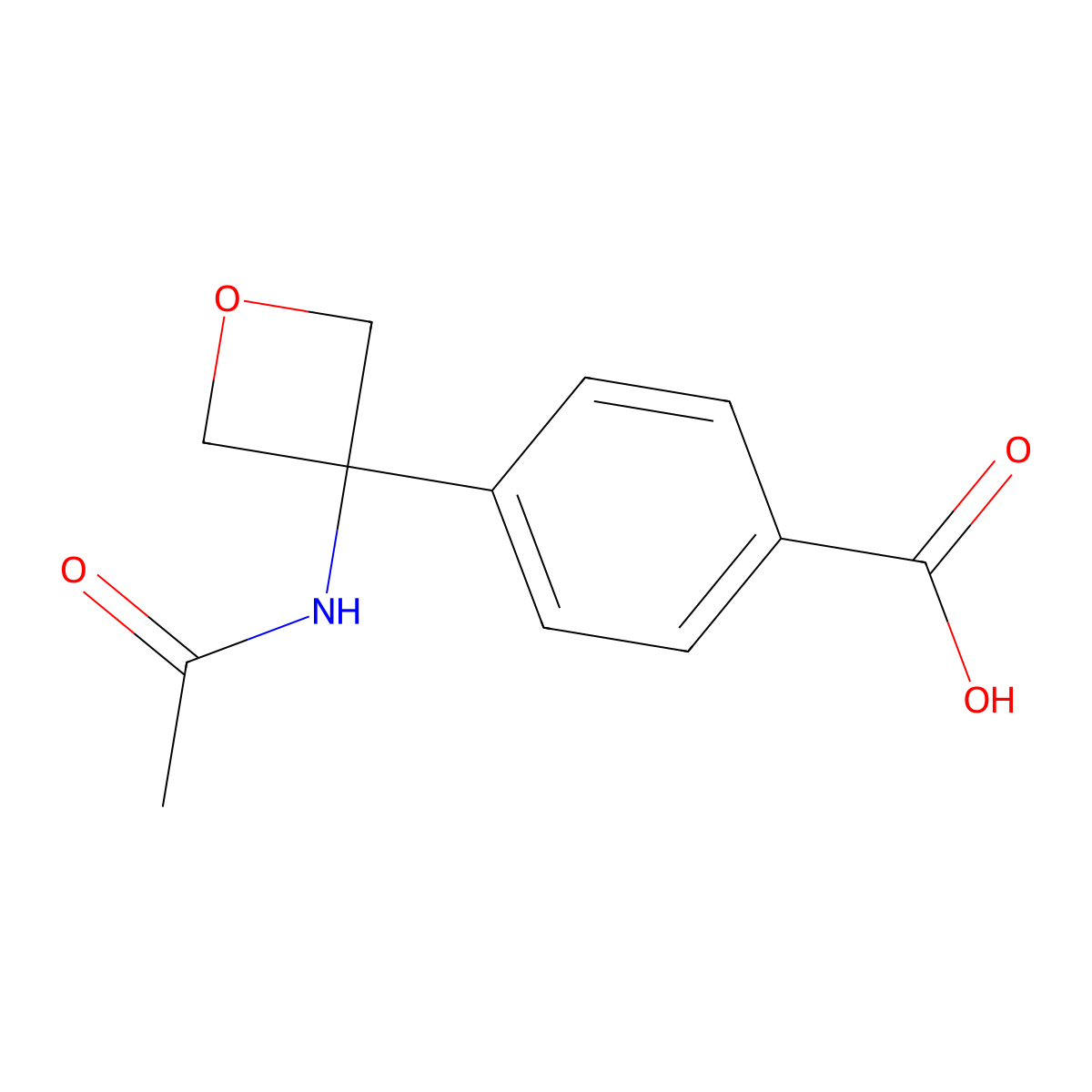 4-(3-Acetamidooxetan-3-yl)benzoic acid molecular structure, CAS 2763928-92-1