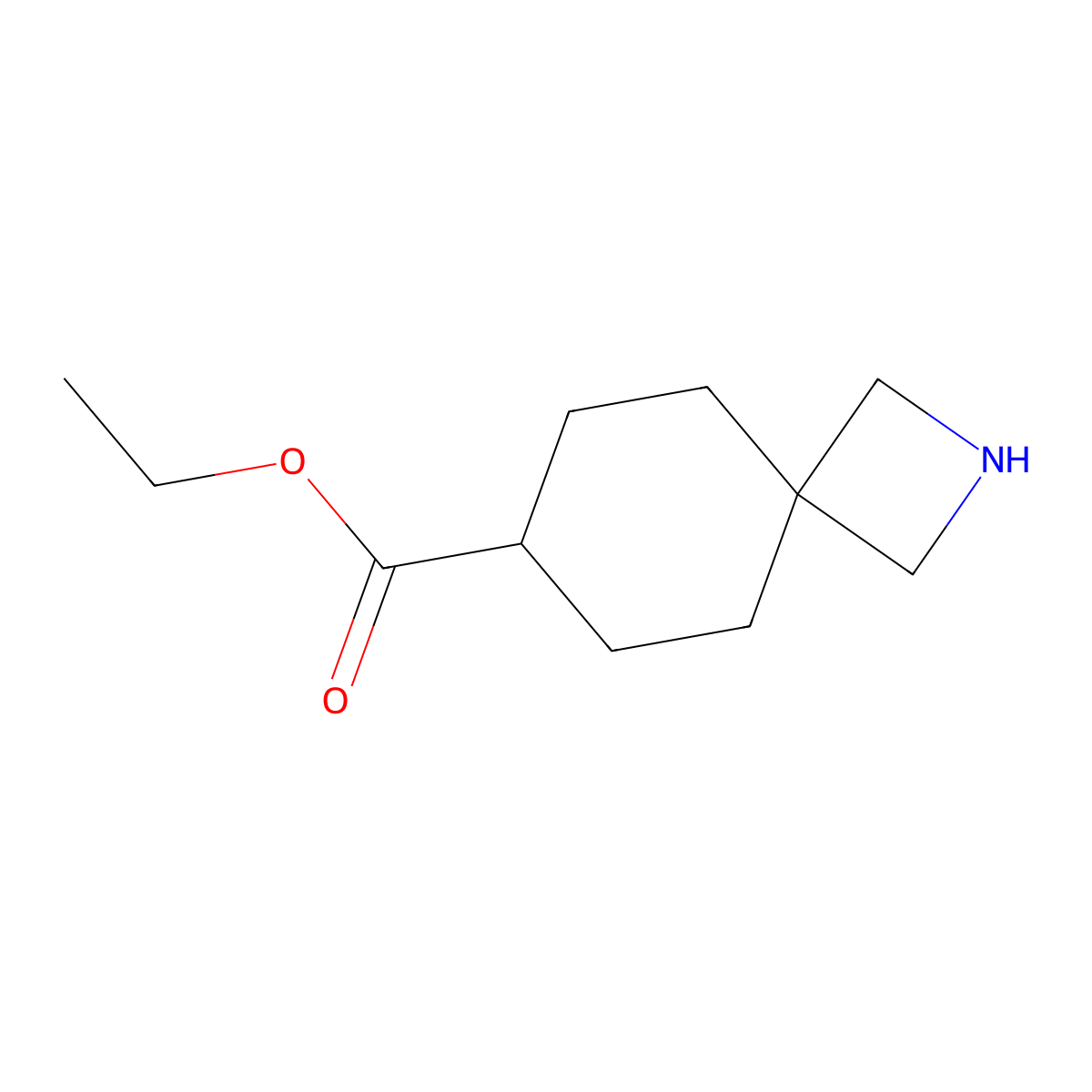 Ethyl 2-azaspiro[3.5]nonane-7-carboxylate molecular structure, CAS 2763928-95-4