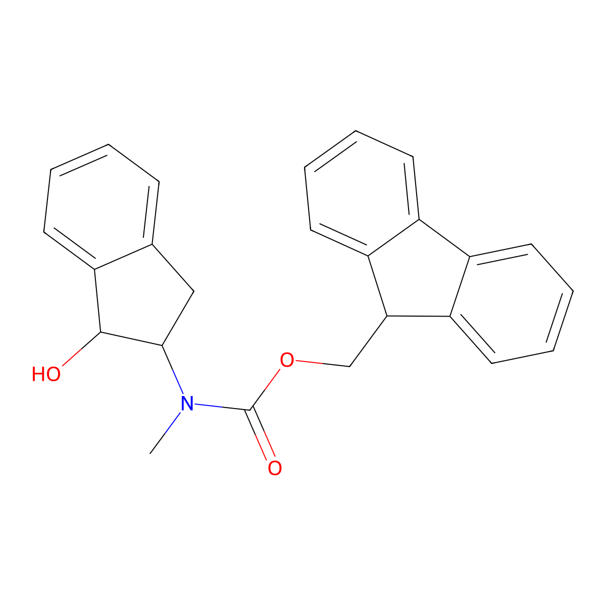 rac-(9H-fluoren-9-yl)methyl N-[(1R,2S)-1-hydroxy-2,3-dihydro-1H-inden-2-yl]-N-methylcarbamate molecular structure, CAS 2763929-05-9