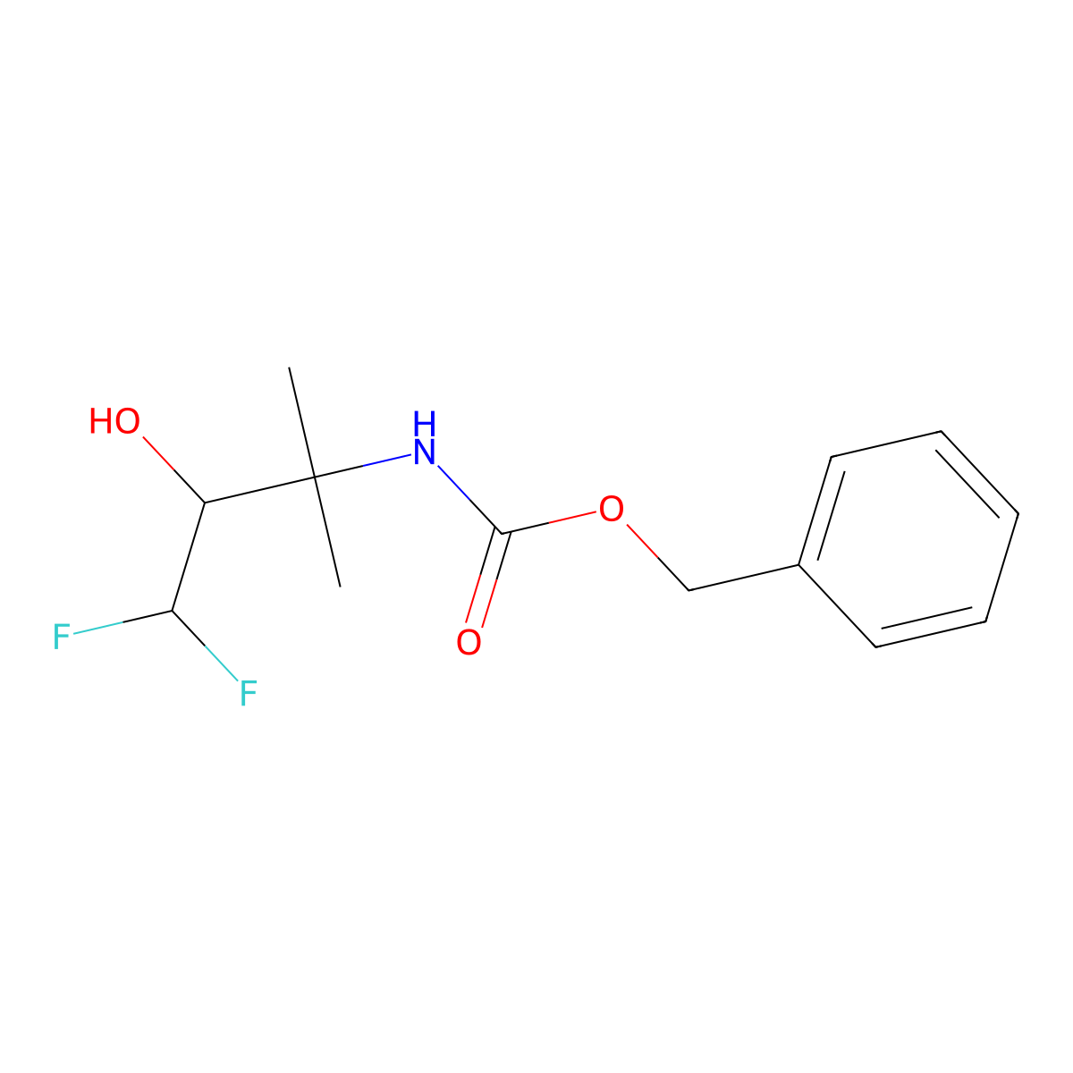 benzyl N-(4,4-difluoro-3-hydroxy-2-methylbutan-2-yl)carbamate molecular structure, CAS 2763930-42-1