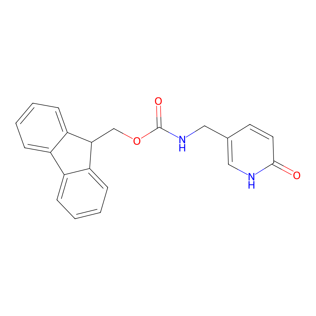 (9H-fluoren-9-yl)methyl N-[(6-hydroxypyridin-3-yl)methyl]carbamate molecular structure, CAS 2763930-46-5