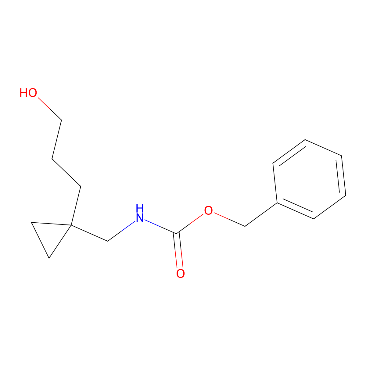 benzyl N-{[1-(3-hydroxypropyl)cyclopropyl]methyl}carbamate molecular structure, CAS 2763930-50-1