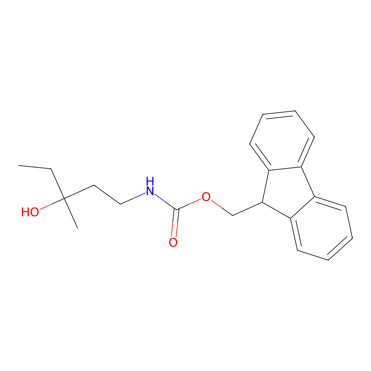 (9H-fluoren-9-yl)methyl N-(3-hydroxy-3-methylpentyl)carbamate molecular structure, CAS 2763930-54-5