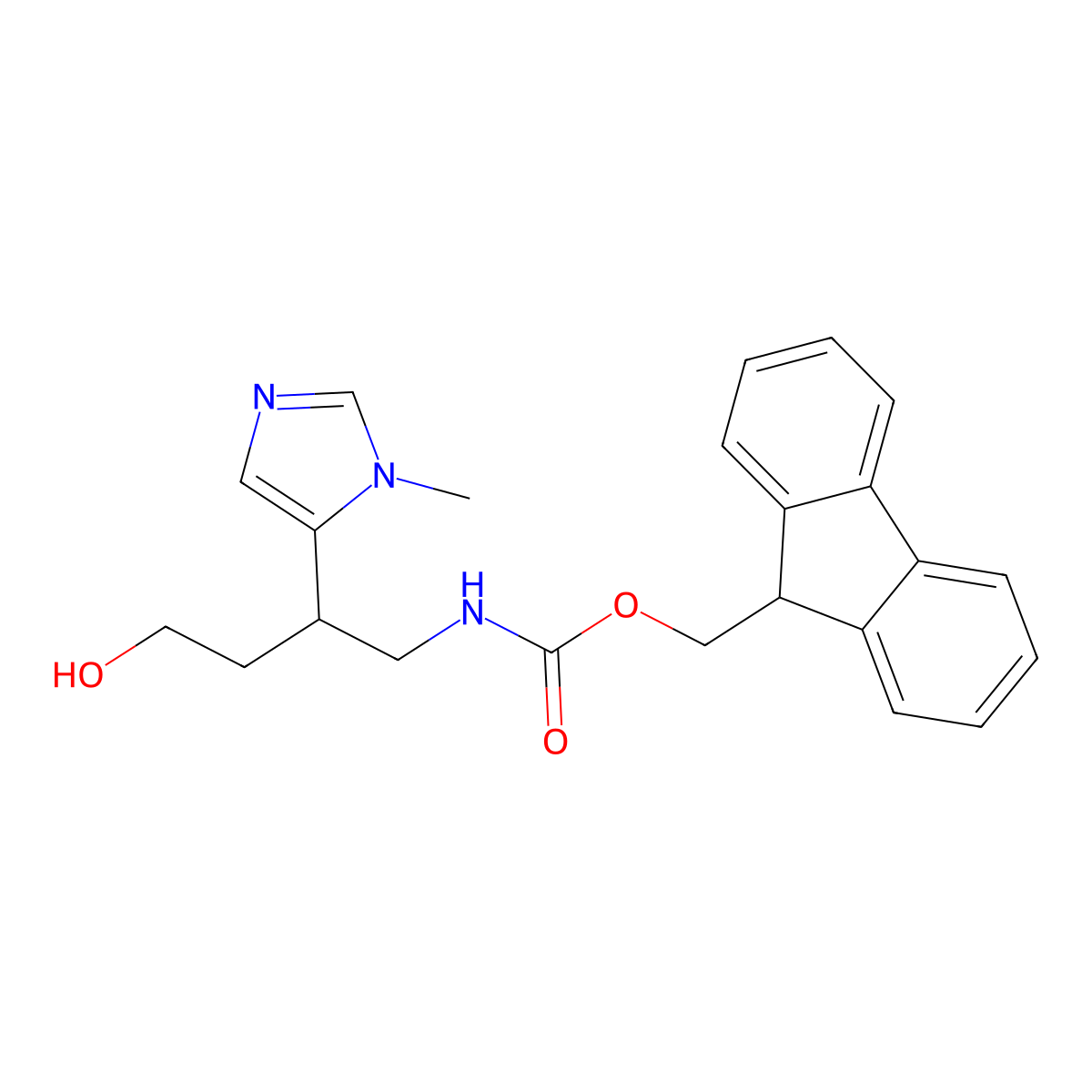 (9H-fluoren-9-yl)methyl N-[4-hydroxy-2-(1-methyl-1H-imidazol-5-yl)butyl]carbamate molecular structure, CAS 2763930-55-6