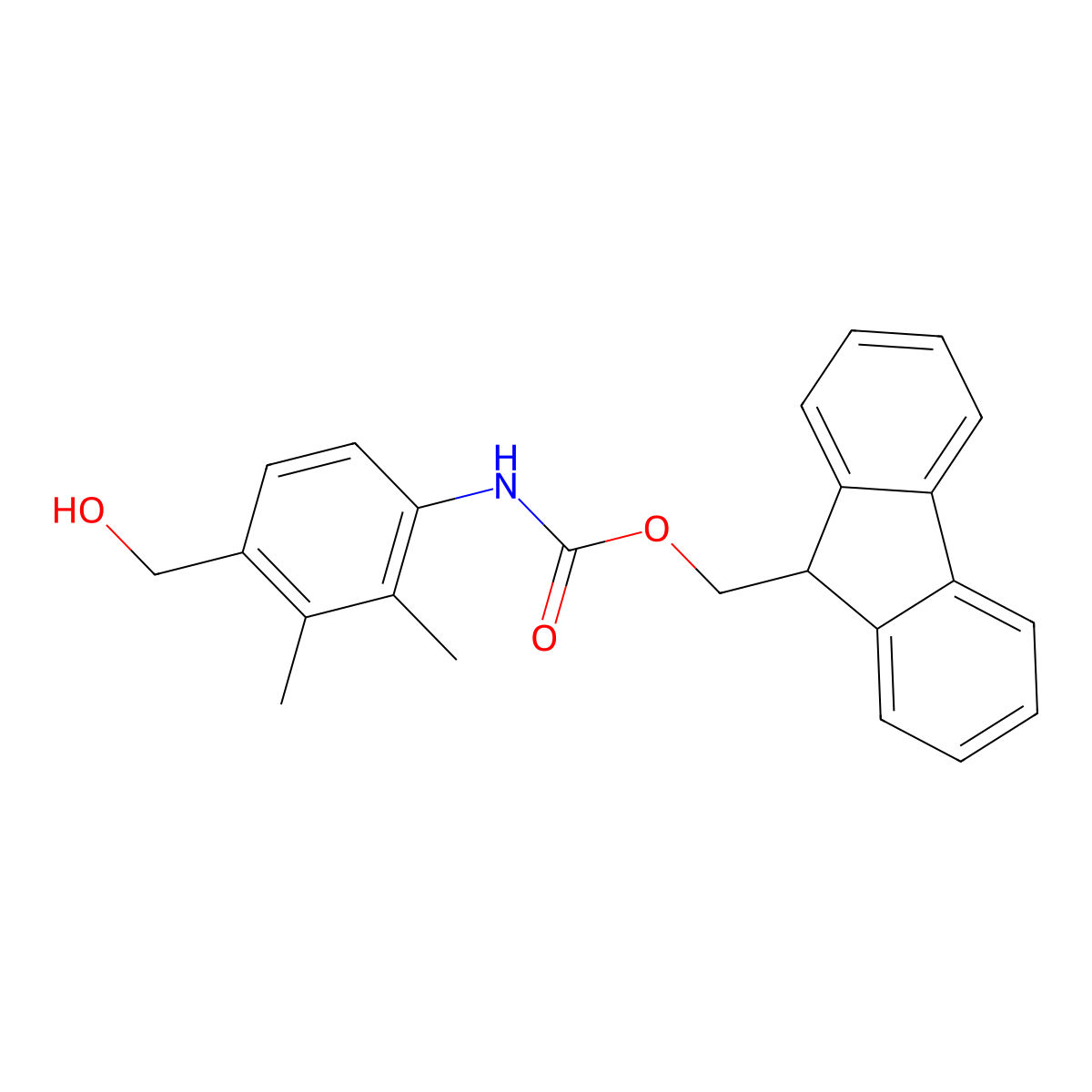 (9H-fluoren-9-yl)methyl N-[4-(hydroxymethyl)-2,3-dimethylphenyl]carbamate molecular structure, CAS 2763930-57-8