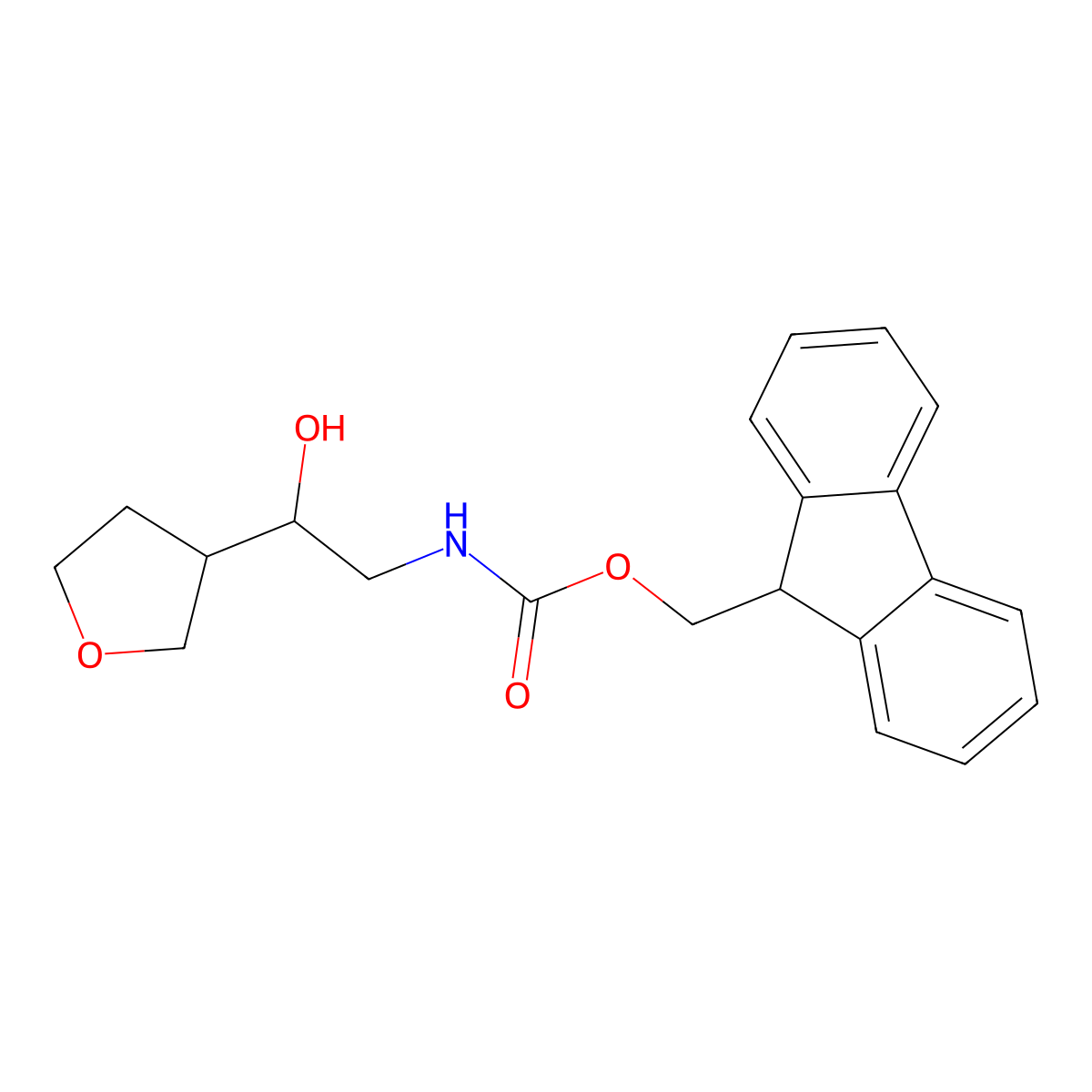 (9H-fluoren-9-yl)methyl N-[2-hydroxy-2-(oxolan-3-yl)ethyl]carbamate molecular structure, CAS 2763930-60-3