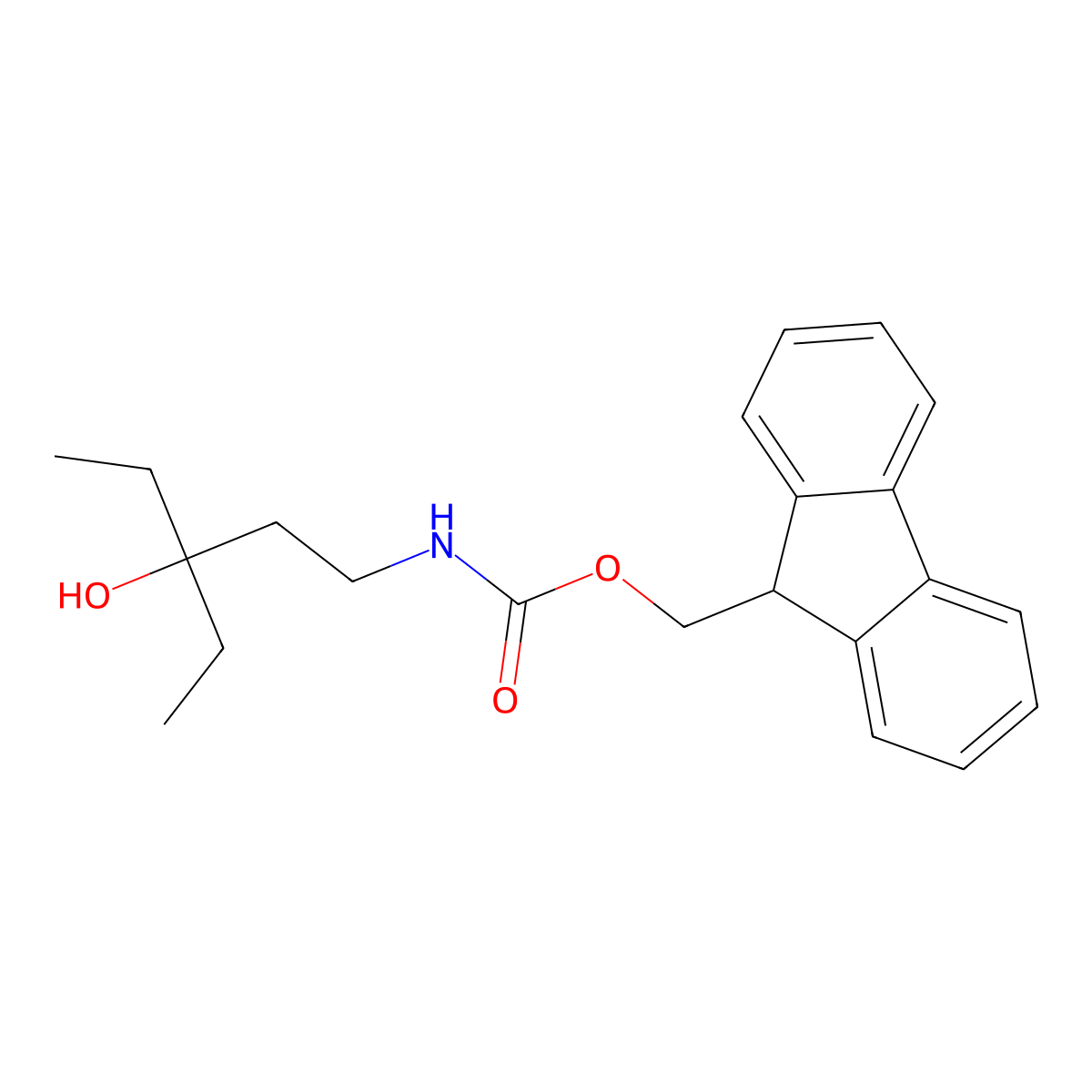 (9H-fluoren-9-yl)methyl N-(3-ethyl-3-hydroxypentyl)carbamate molecular structure, CAS 2763930-69-2