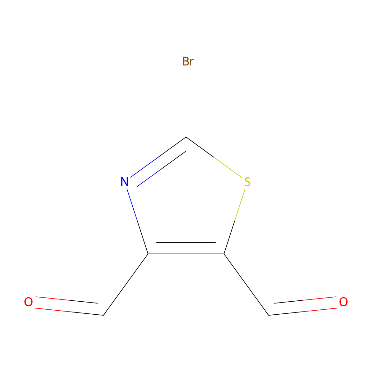 2-Bromo-1,3-thiazole-4,5-dicarbaldehyde molecular structure, CAS 2763930-73-8