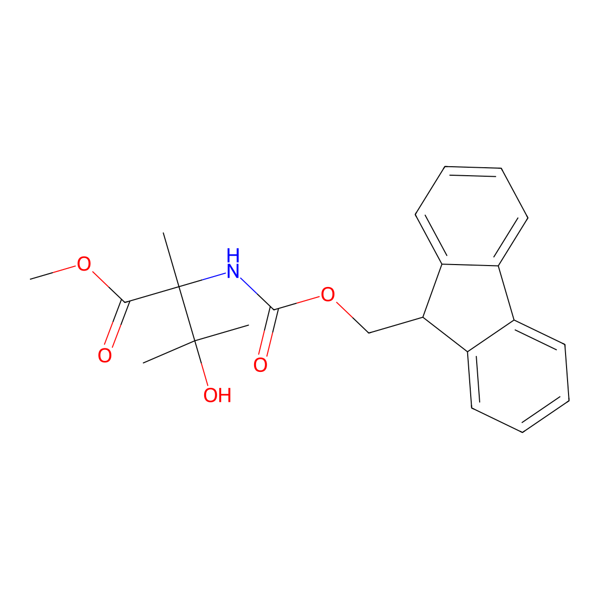 methyl 2-({[(9H-fluoren-9-yl)methoxy]carbonyl}amino)-3-hydroxy-2,3-dimethylbutanoate molecular structure, CAS 2763930-74-9