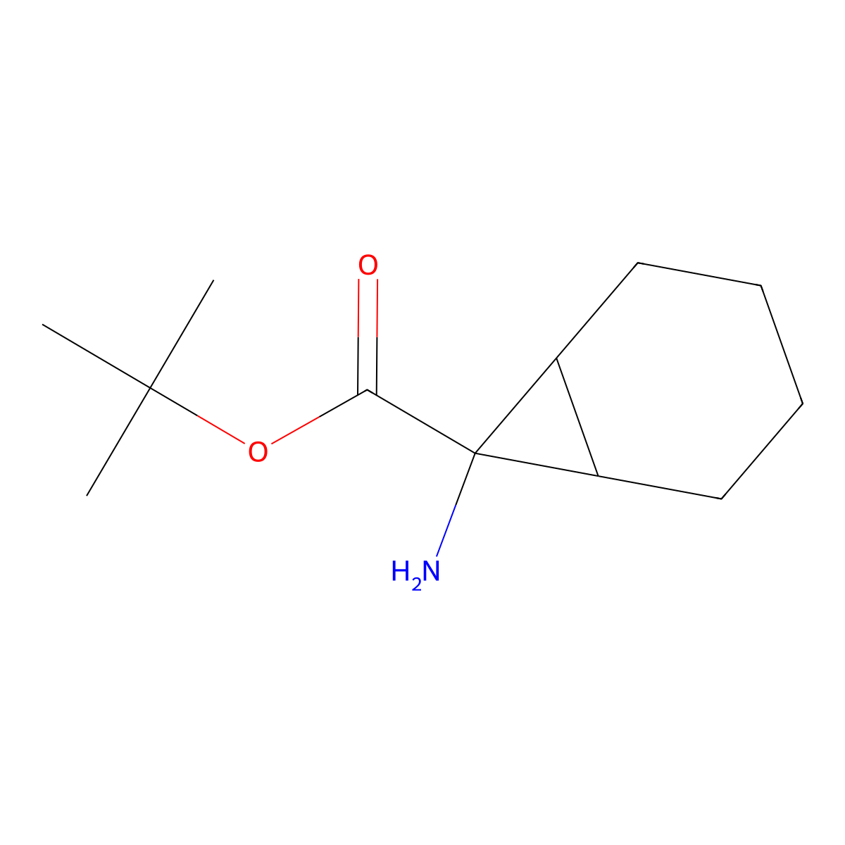 Tert-butyl 7-aminobicyclo[4.1.0]heptane-7-carboxylate molecular structure, CAS 2763930-75-0