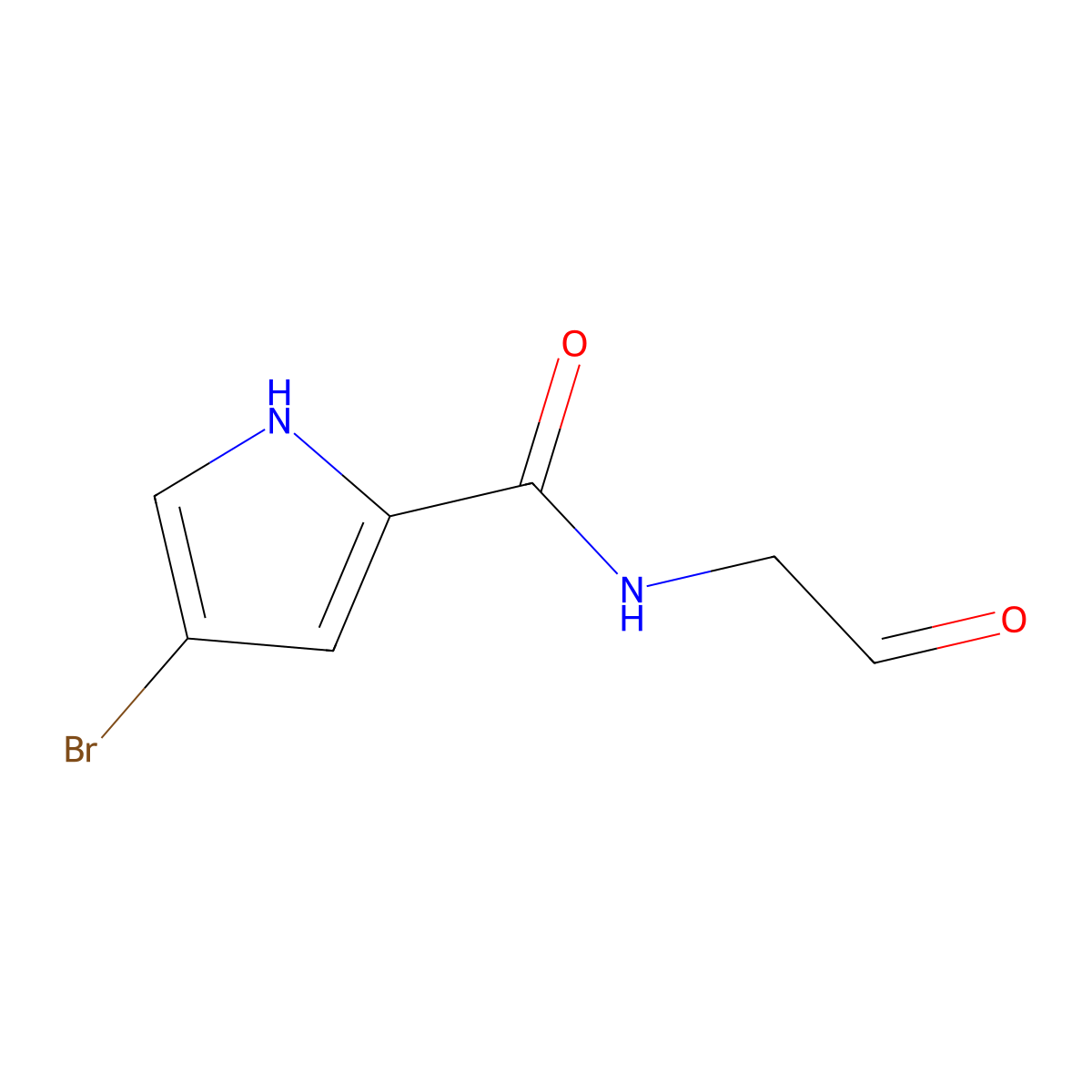 4-bromo-N-(2-oxoethyl)-1H-pyrrole-2-carboxamide molecular structure, CAS 2763930-78-3