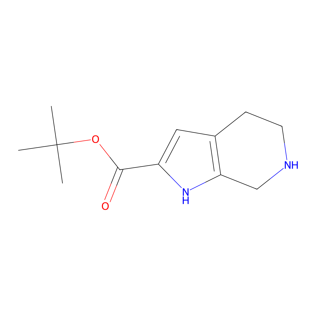 tert-butyl 1H,4H,5H,6H,7H-pyrrolo[2,3-c]pyridine-2-carboxylate molecular structure, CAS 2763930-79-4