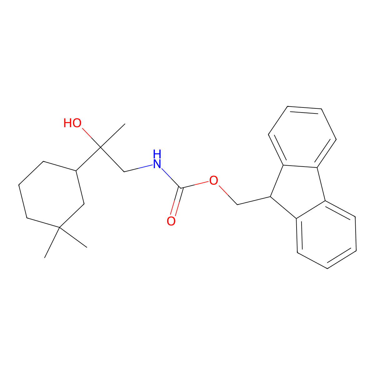 (9H-fluoren-9-yl)methyl N-[2-(3,3-dimethylcyclohexyl)-2-hydroxypropyl]carbamate molecular structure, CAS 2763930-81-8