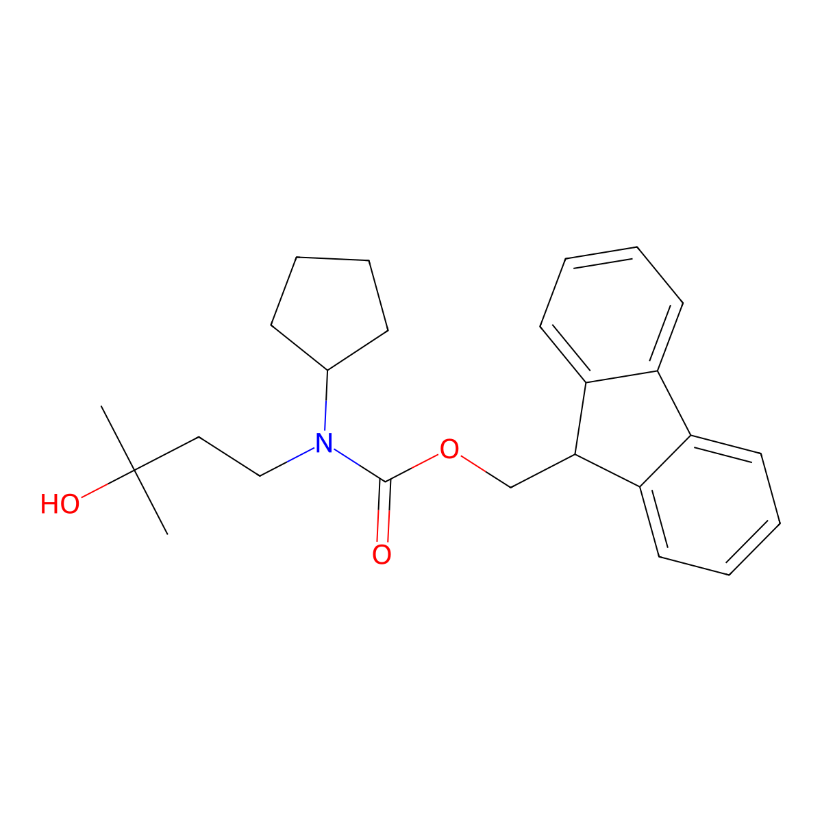 (9H-fluoren-9-yl)methyl N-cyclopentyl-N-(3-hydroxy-3-methylbutyl)carbamate molecular structure, CAS 2763930-94-3