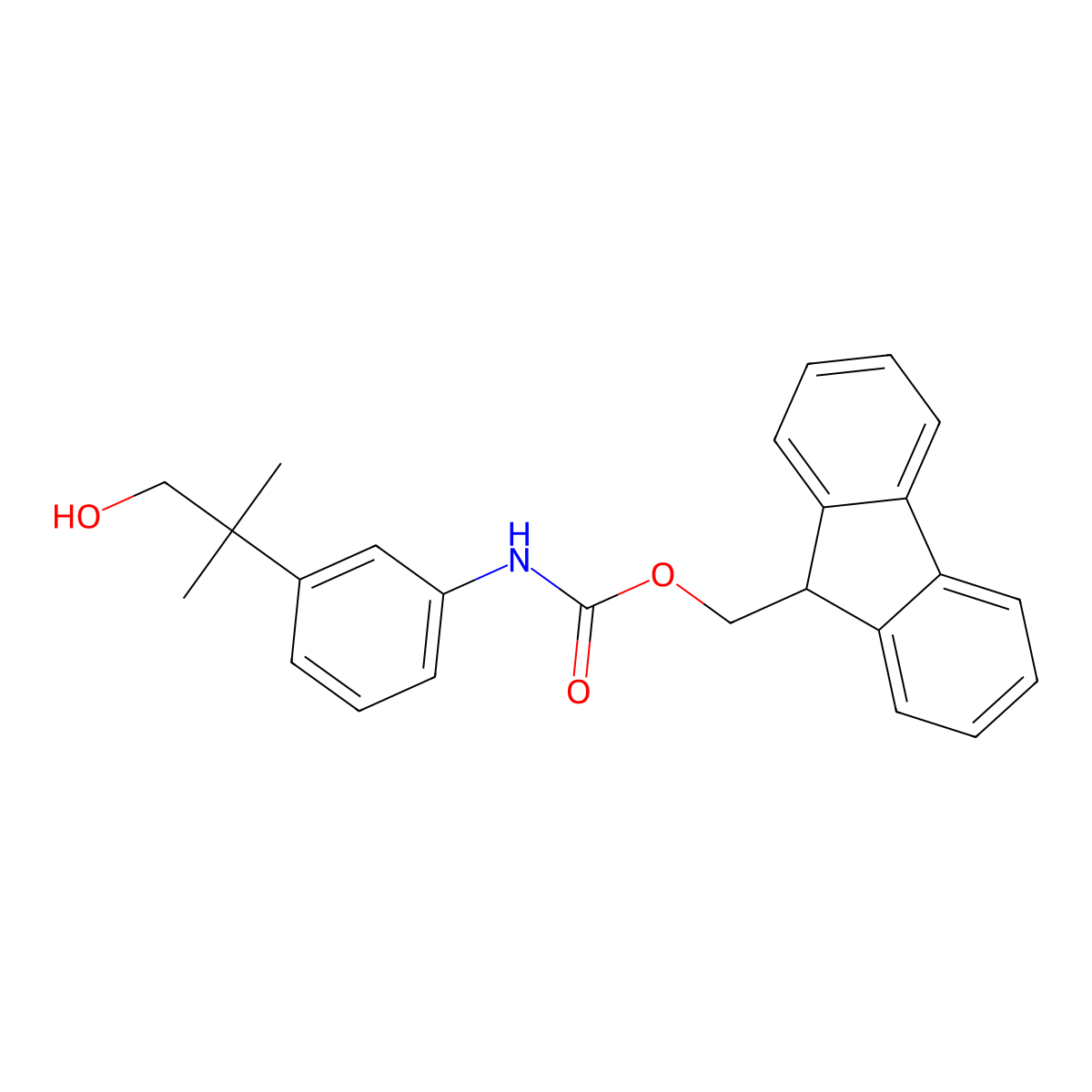 (9H-fluoren-9-yl)methyl N-[3-(1-hydroxy-2-methylpropan-2-yl)phenyl]carbamate molecular structure, CAS 2763930-99-8