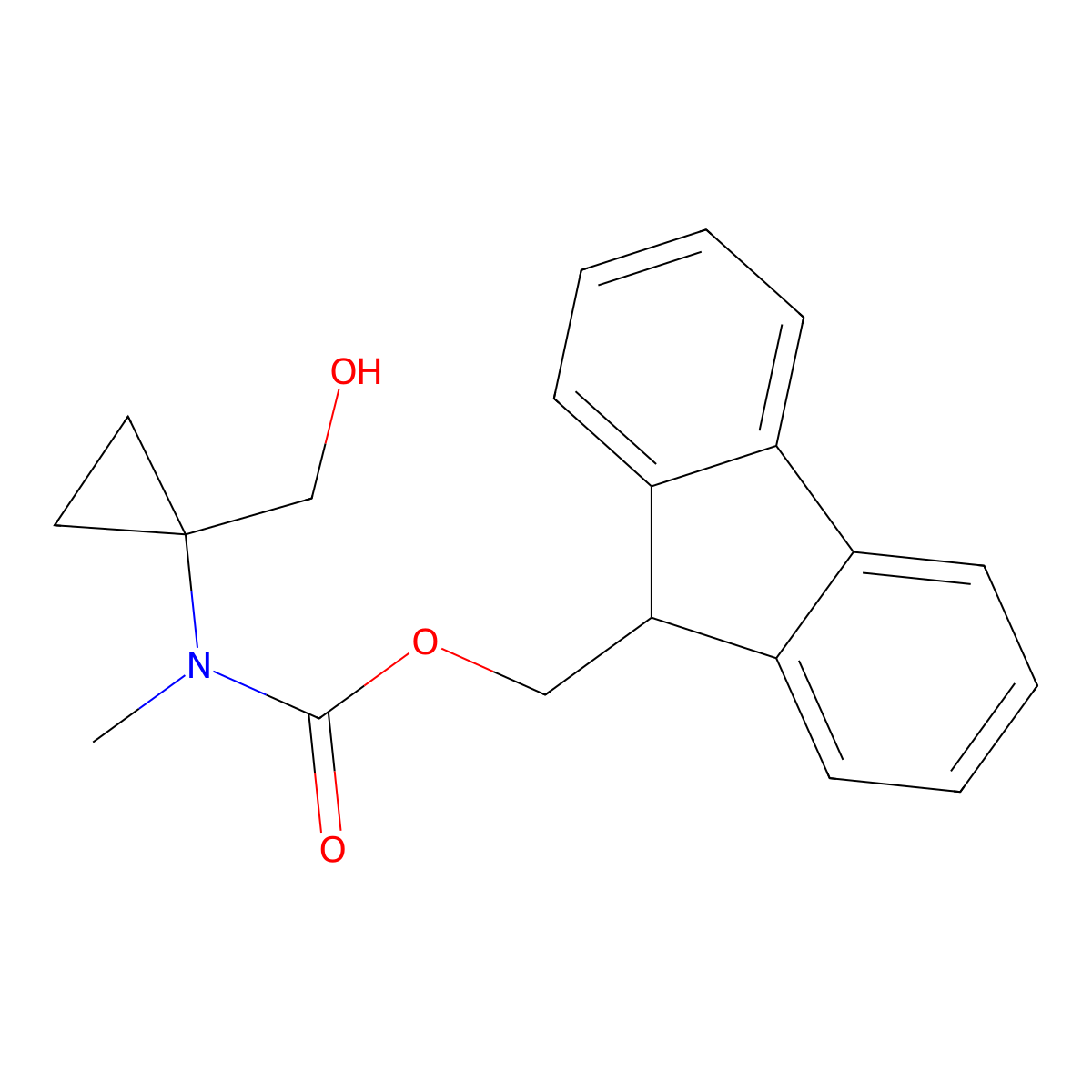 (9H-fluoren-9-yl)methyl N-[1-(hydroxymethyl)cyclopropyl]-N-methylcarbamate molecular structure, CAS 2763931-03-7