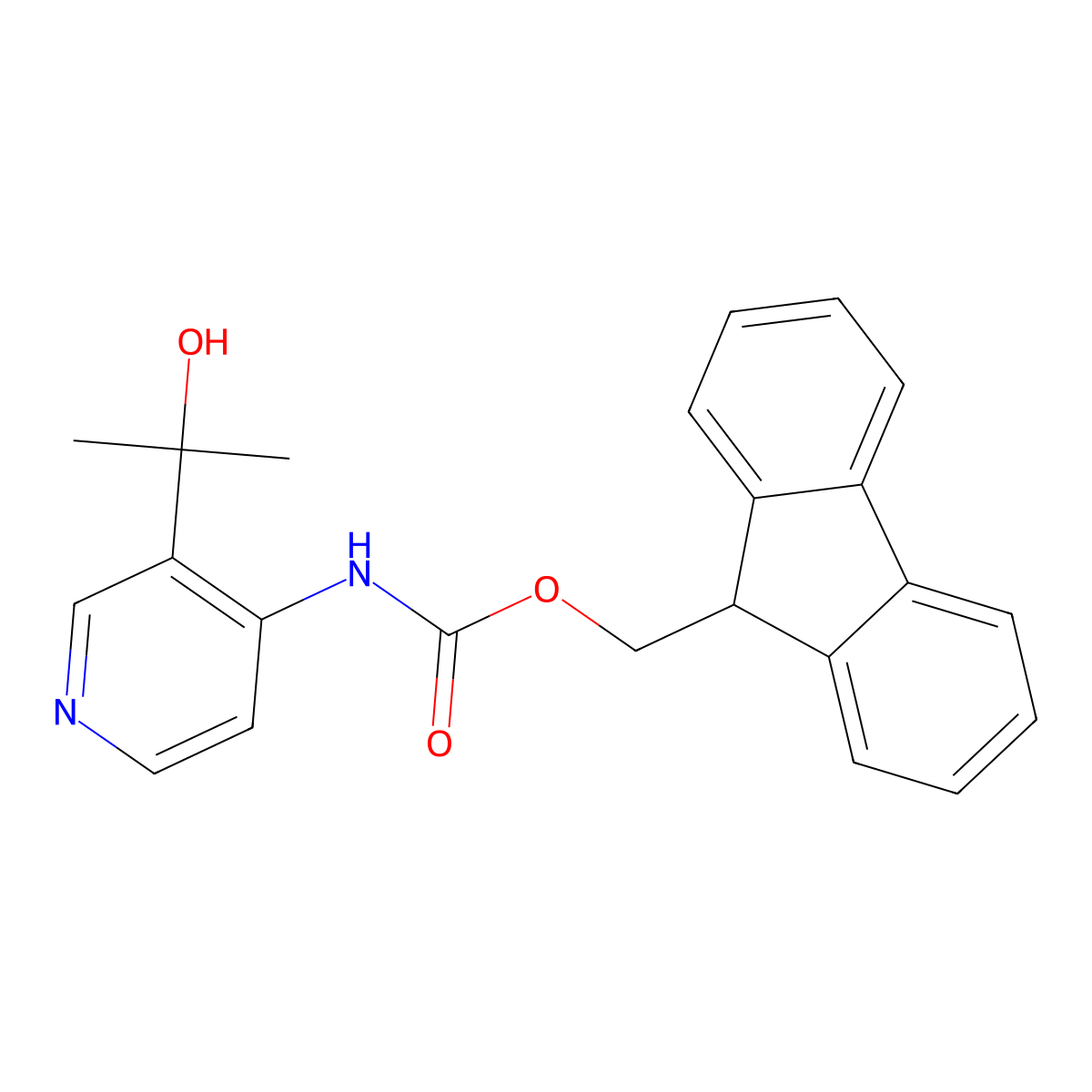 (9H-fluoren-9-yl)methyl N-[3-(2-hydroxypropan-2-yl)pyridin-4-yl]carbamate molecular structure, CAS 2763931-04-8