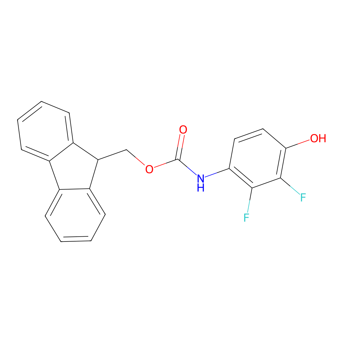 (9H-fluoren-9-yl)methyl N-(2,3-difluoro-4-hydroxyphenyl)carbamate molecular structure, CAS 2763931-17-3