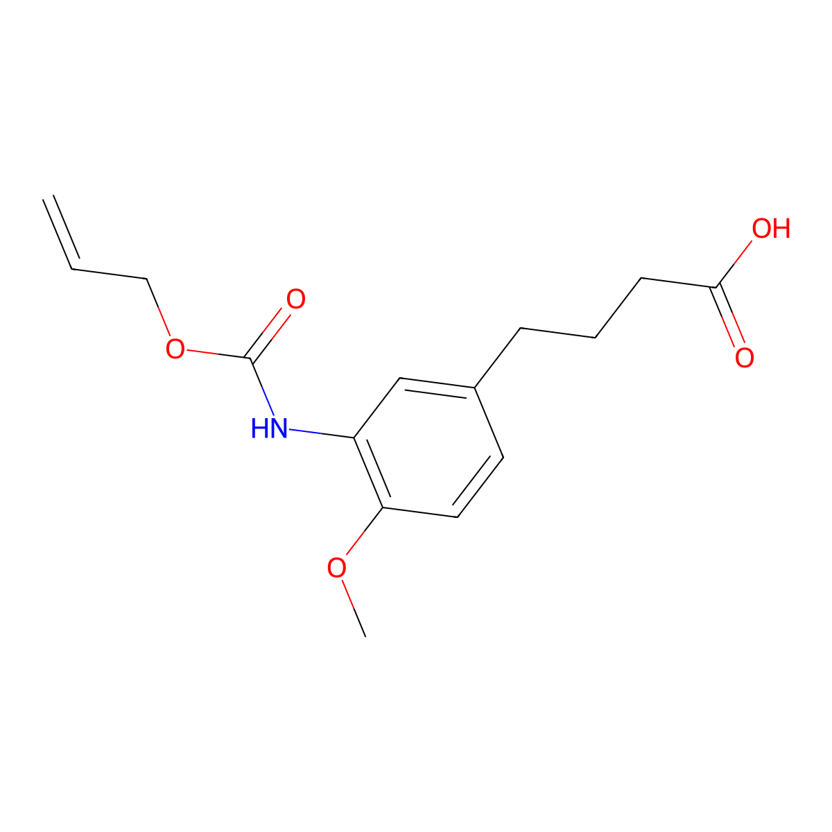 4-(4-Methoxy-3-{[(prop-2-en-1-yloxy)carbonyl]amino}phenyl)butanoic acid molecular structure, CAS 2763931-34-4