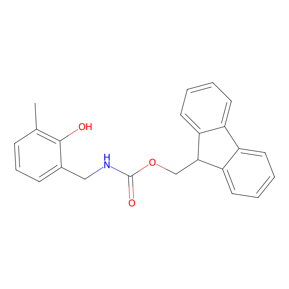 (9H-fluoren-9-yl)methyl N-[(2-hydroxy-3-methylphenyl)methyl]carbamate molecular structure, CAS 2763931-38-8