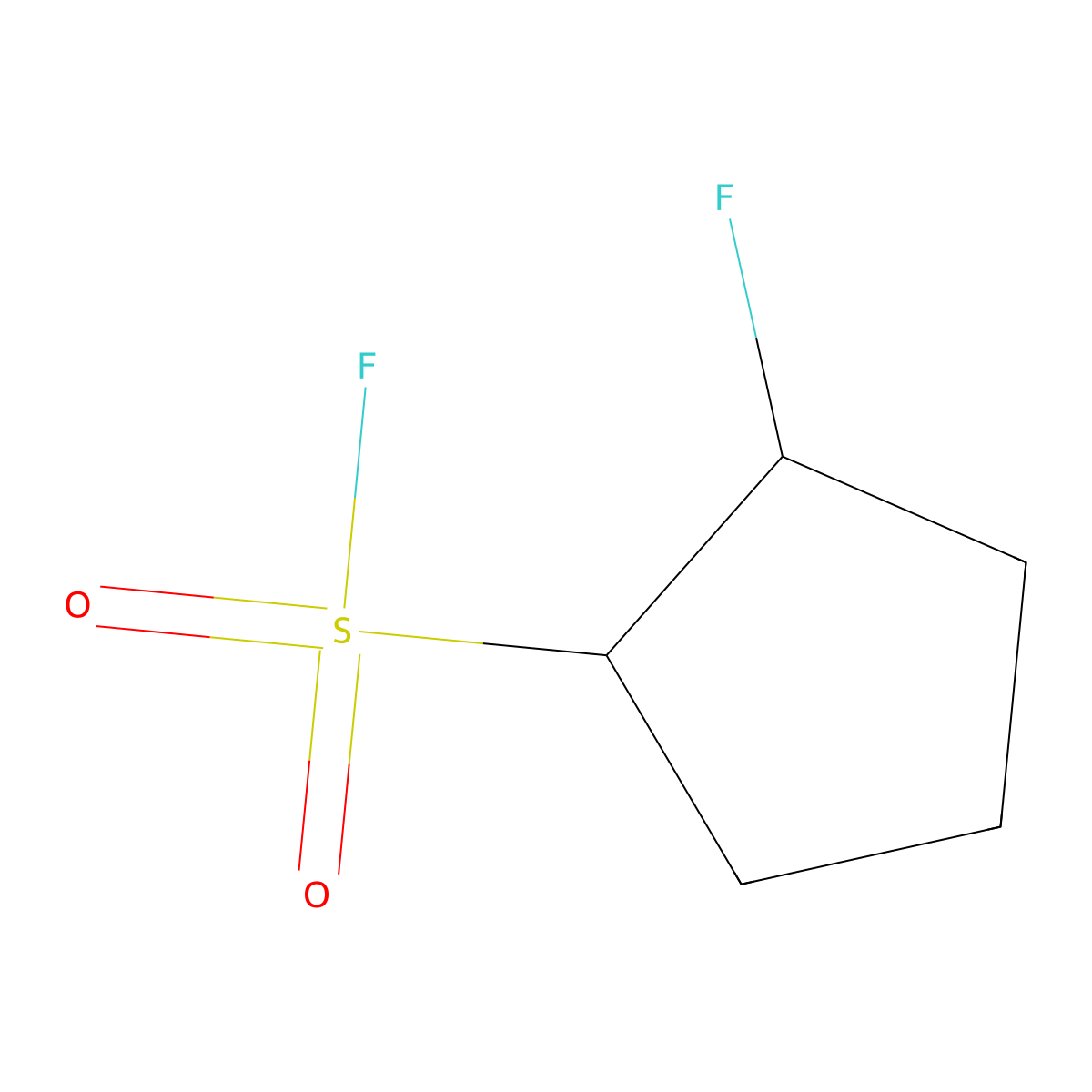 rac-(1R,2S)-2-fluorocyclopentane-1-sulfonyl fluoride molecular structure, CAS 2763931-39-9