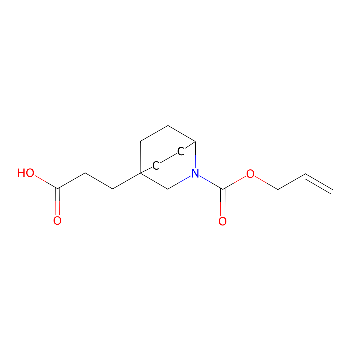 3-{2-[(Prop-2-en-1-yloxy)carbonyl]-2-azabicyclo[2.2.2]octan-4-yl}propanoic acid molecular structure, CAS 2763931-43-5