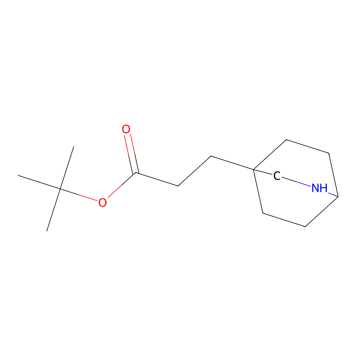Tert-butyl 3-{2-azabicyclo[2.2.2]octan-4-yl}propanoate molecular structure, CAS 2763931-54-8