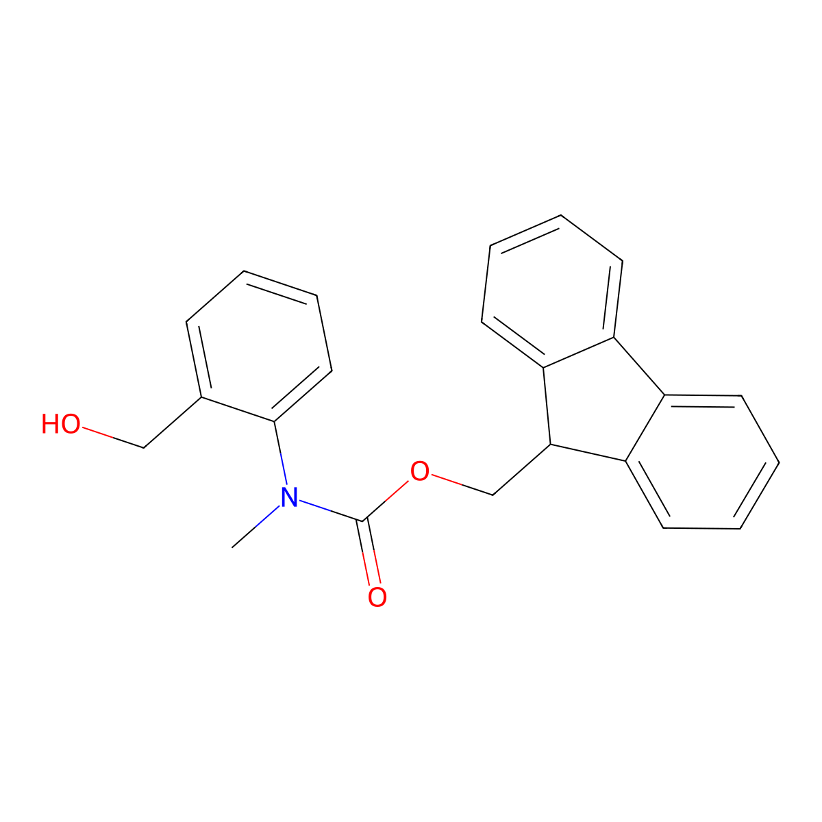 (9H-fluoren-9-yl)methyl N-[2-(hydroxymethyl)phenyl]-N-methylcarbamate molecular structure, CAS 2763931-61-7
