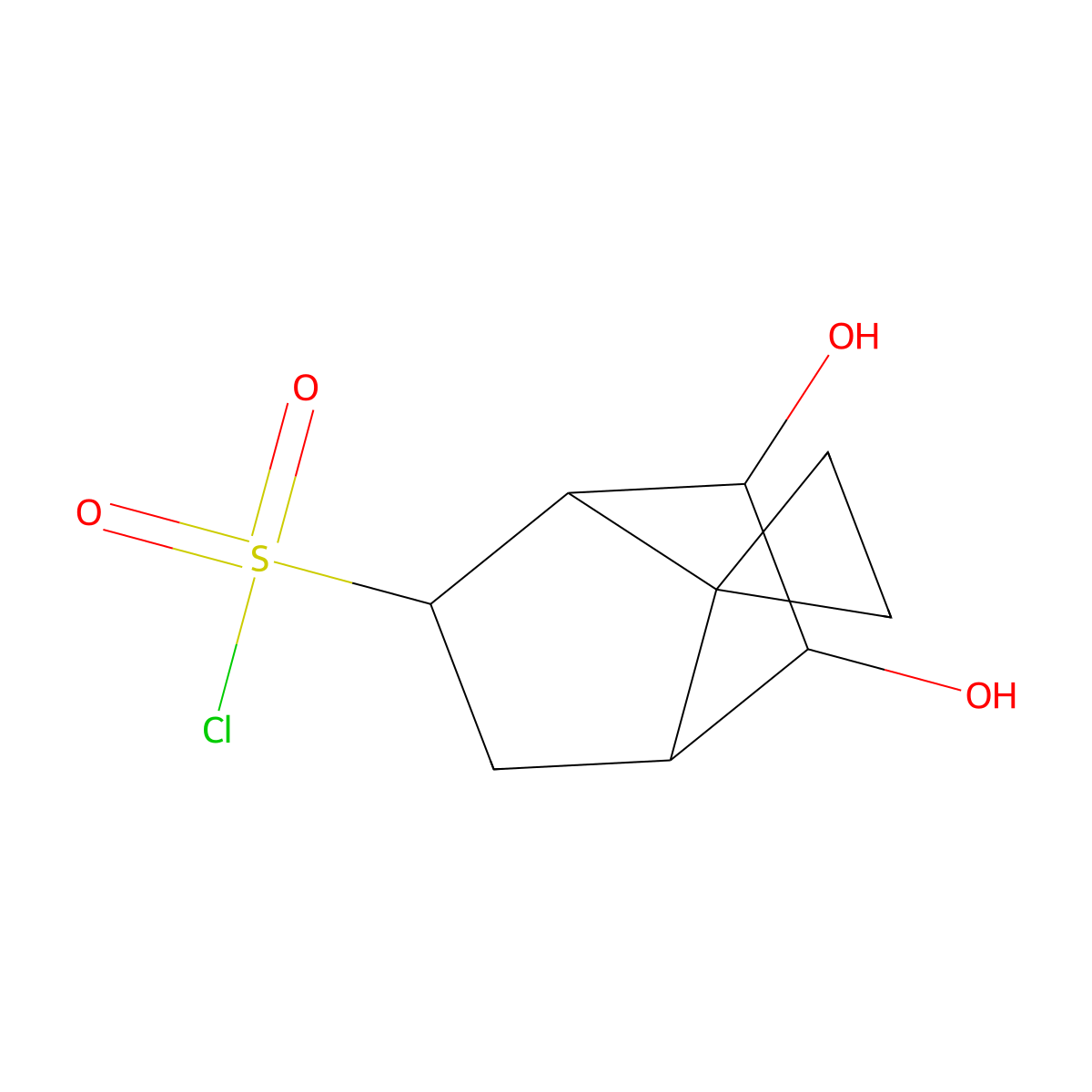 rac-(1R,3S,4S,5R,6S)-5,6-dihydroxyspiro[bicyclo[2.2.1]heptane-7,1'-cyclopropane]-3-sulfonyl chloride molecular structure, CAS 2763931-64-0