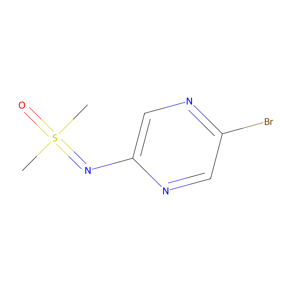 [(5-Bromopyrazin-2-yl)imino]dimethyl-lambda6-sulfanone molecular structure, CAS 2763931-82-2