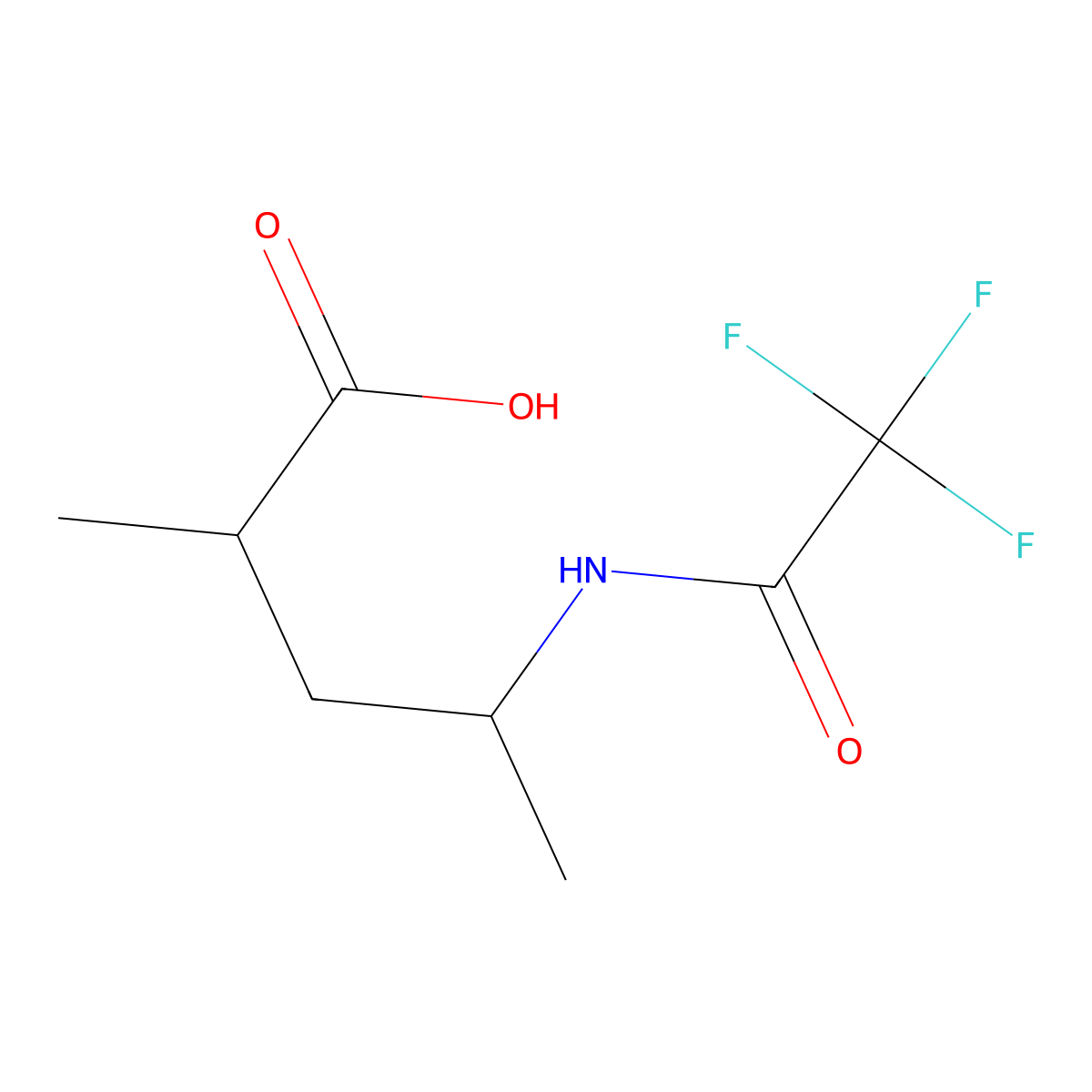 2-Methyl-4-(2,2,2-trifluoroacetamido)pentanoic acid molecular structure, CAS 2763931-85-5