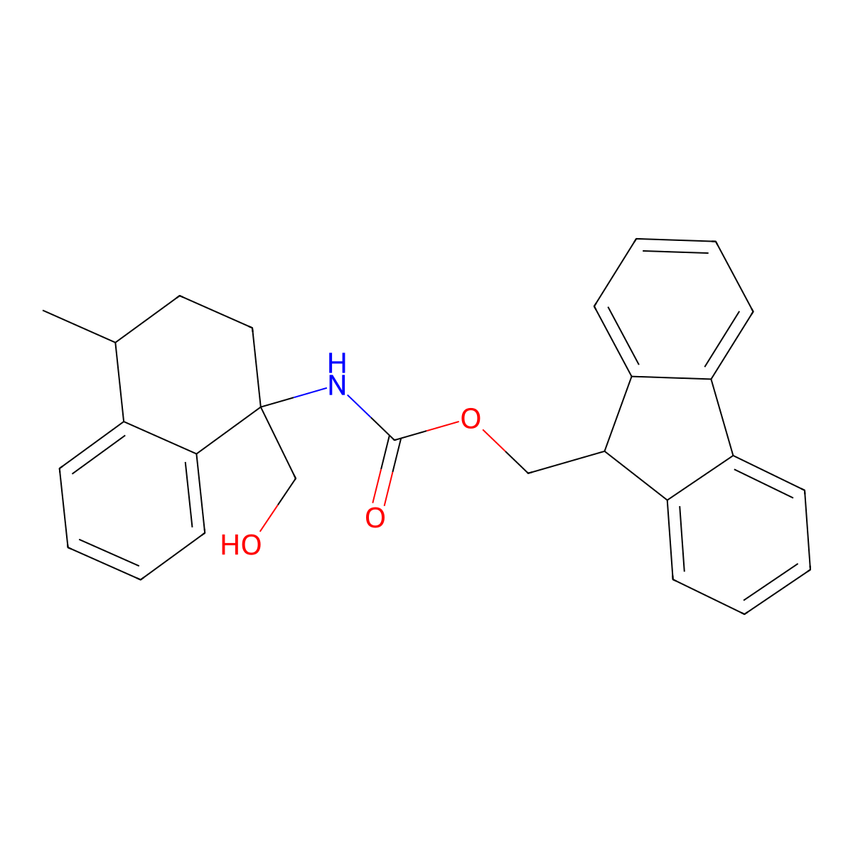(9H-fluoren-9-yl)methyl N-[1-(hydroxymethyl)-4-methyl-1,2,3,4-tetrahydronaphthalen-1-yl]carbamate molecular structure, CAS 2763931-91-3