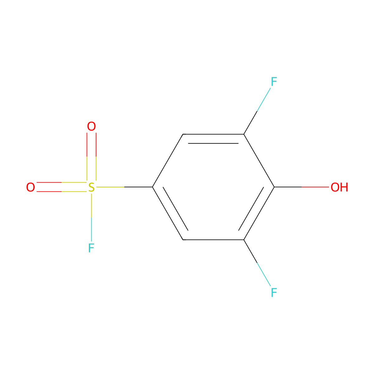 3,5-Difluoro-4-hydroxybenzene-1-sulfonyl fluoride molecular structure, CAS 2763931-92-4