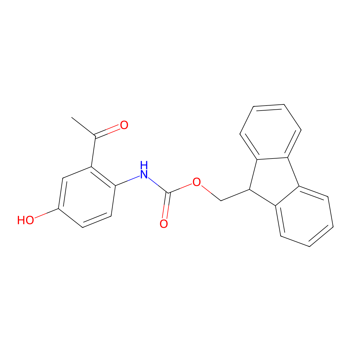 (9H-fluoren-9-yl)methyl N-(2-acetyl-4-hydroxyphenyl)carbamate molecular structure, CAS 2763931-93-5