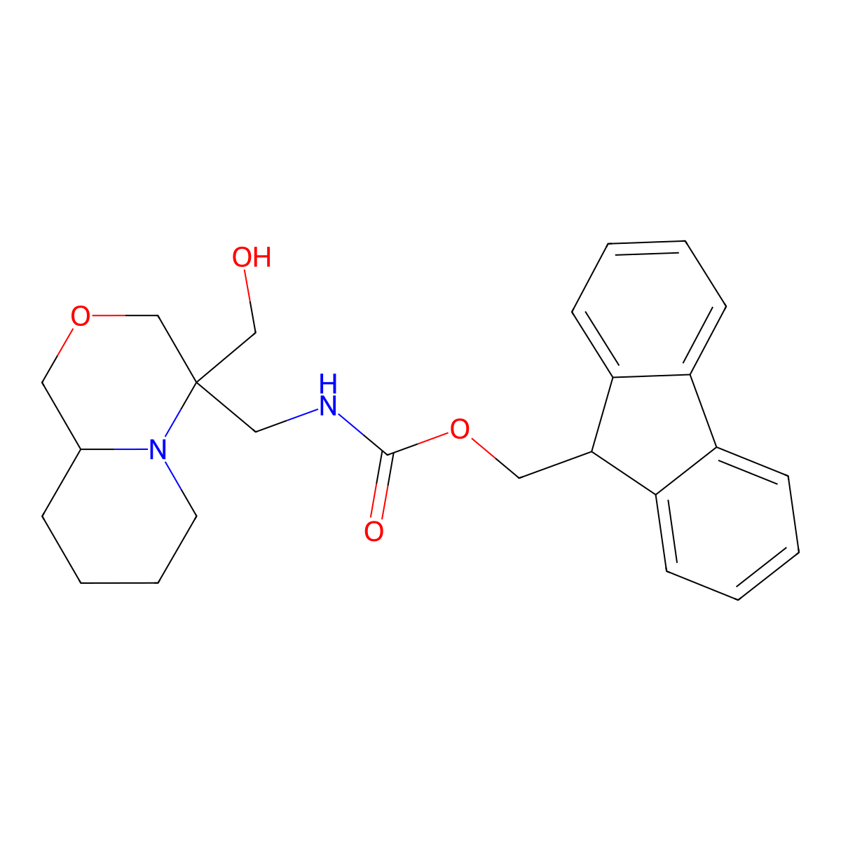 (9H-fluoren-9-yl)methyl N-{[4-(hydroxymethyl)-octahydropyrido[2,1-c][1,4]oxazin-4-yl]methyl}carbamate molecular structure, CAS 2763932-08-5