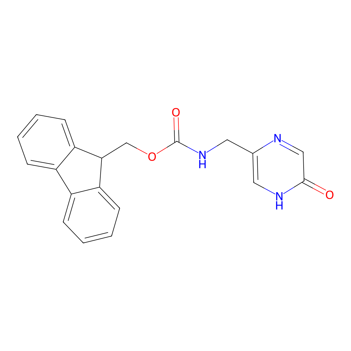 (9H-fluoren-9-yl)methyl N-[(5-hydroxypyrazin-2-yl)methyl]carbamate molecular structure, CAS 2763932-10-9