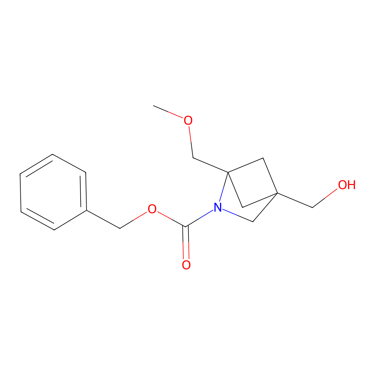 Benzyl 4-(hydroxymethyl)-1-(methoxymethyl)-2-azabicyclo[2.1.1]hexane-2-carboxylate molecular structure, CAS 2763932-11-0