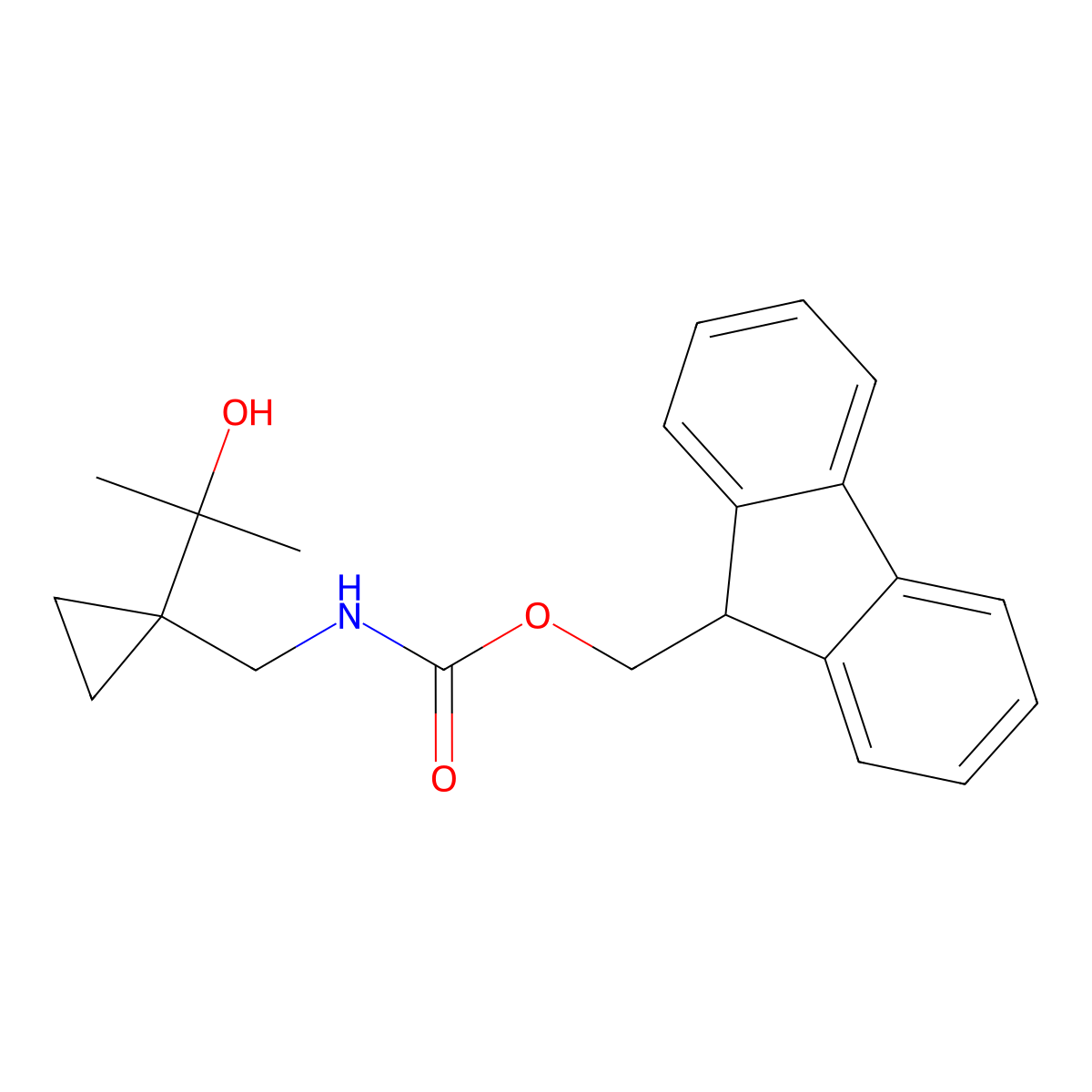 (9H-fluoren-9-yl)methyl N-{[1-(2-hydroxypropan-2-yl)cyclopropyl]methyl}carbamate molecular structure, CAS 2763932-33-6