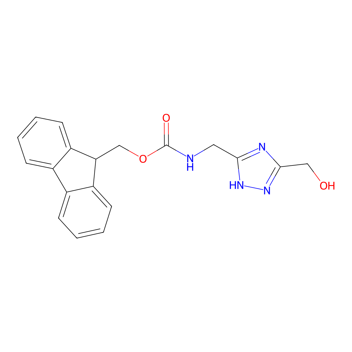(9H-fluoren-9-yl)methyl N-{[5-(hydroxymethyl)-4H-1,2,4-triazol-3-yl]methyl}carbamate molecular structure, CAS 2763938-71-0