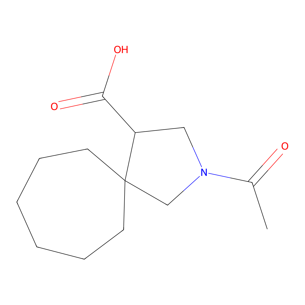 2-Acetyl-2-azaspiro[4.6]undecane-4-carboxylic acid molecular structure, CAS 2763938-73-2