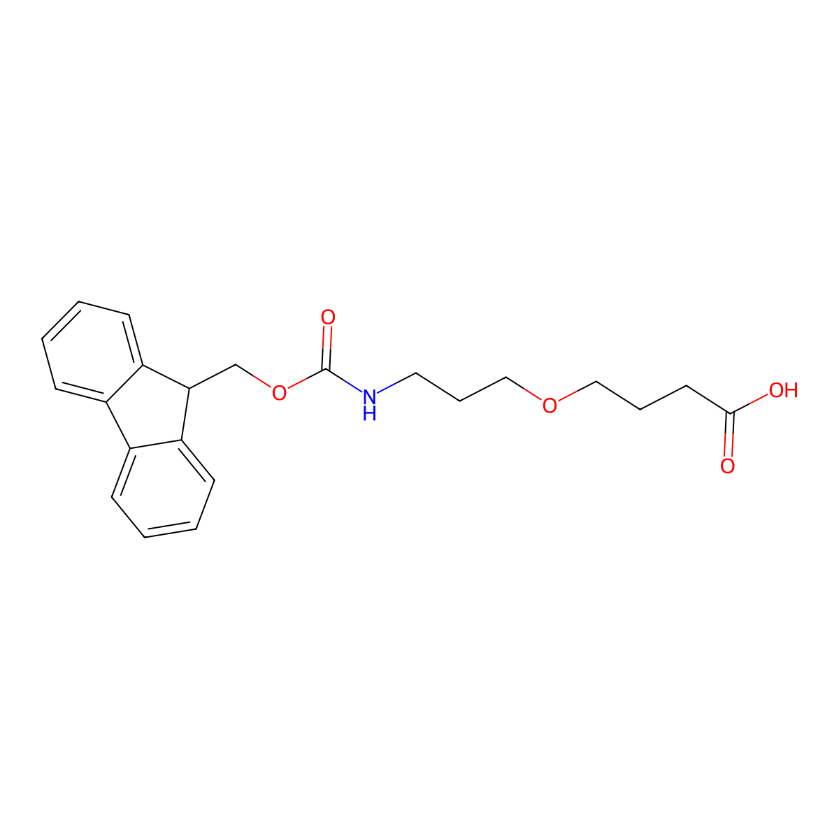 4-[3-({[(9H-fluoren-9-yl)methoxy]carbonyl}amino)propoxy]butanoic acid molecular structure, CAS 2763938-82-3