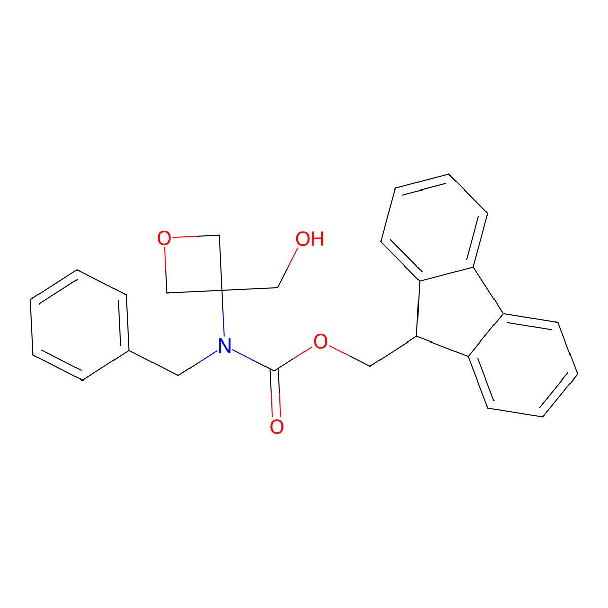 (9H-fluoren-9-yl)methyl N-benzyl-N-[3-(hydroxymethyl)oxetan-3-yl]carbamate molecular structure, CAS 2763938-91-4