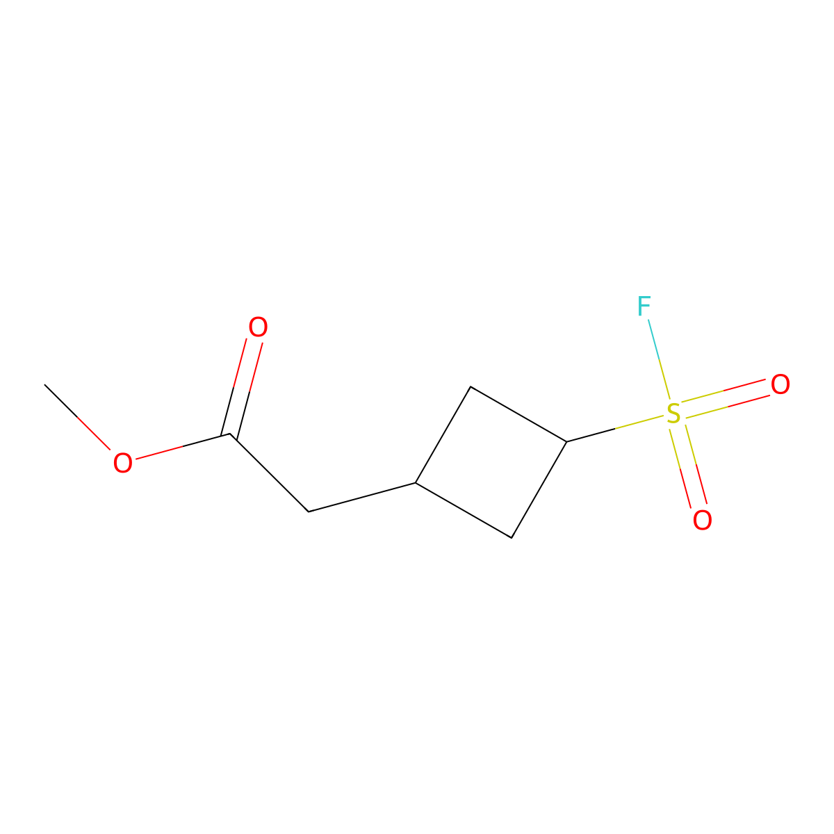 Methyl 2-[3-(fluorosulfonyl)cyclobutyl]acetate molecular structure, CAS 2763938-95-8